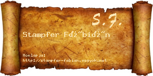 Stampfer Fábián névjegykártya